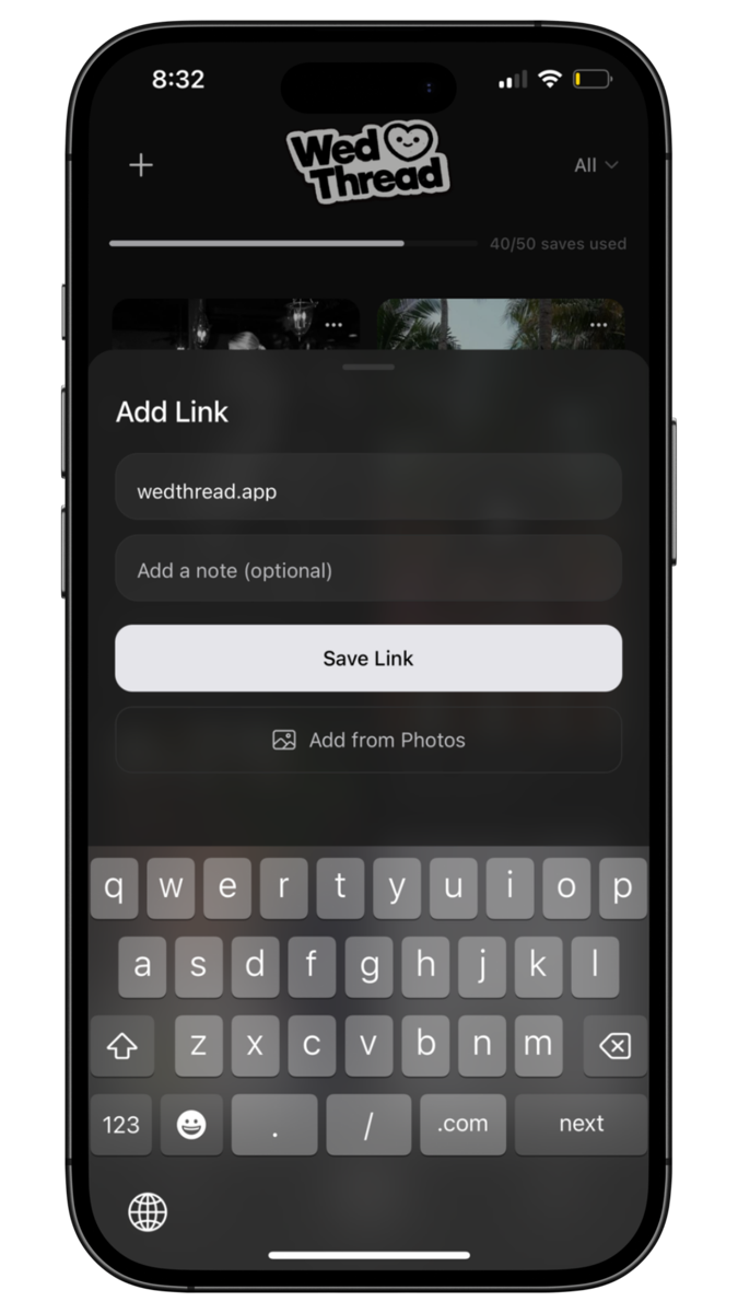 Add your own link or photo